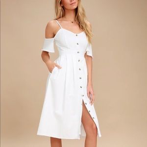 Lulus White off the shoulder midi dress